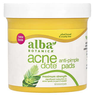 Alba Botanica, Acne Dote®, Disques anti-boutons, Efficacité maximale, 60 disques texturés