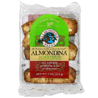 Almondina, Almonduo, миндальное и фисташковое печенье, 113 г (4 унции)