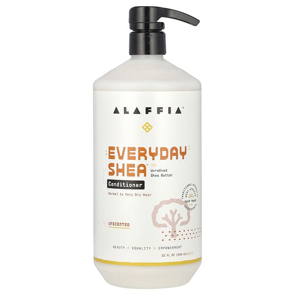 Alaffia, Everyday Shea Conditioner, Normal to Very Dry Hair, Unscented, 32 fl oz (946 ml)