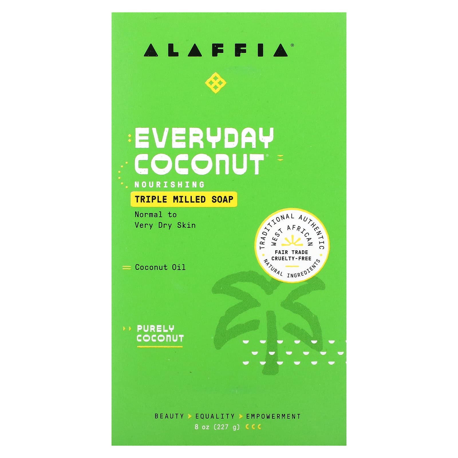 Alaffia, Everyday Coconut , Triple Milled Soap Bar, Purely Coconut, 8 ...