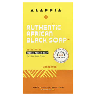 Alaffia, Authentic African Black Soap, Triple Milled, Unscented, 8 oz (227 g)