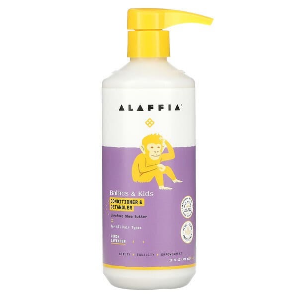 Alaffia, ベビー＆キッズ用コンディショナー＆デタングラー レモンラベンダー 473ml（16液量オンス）