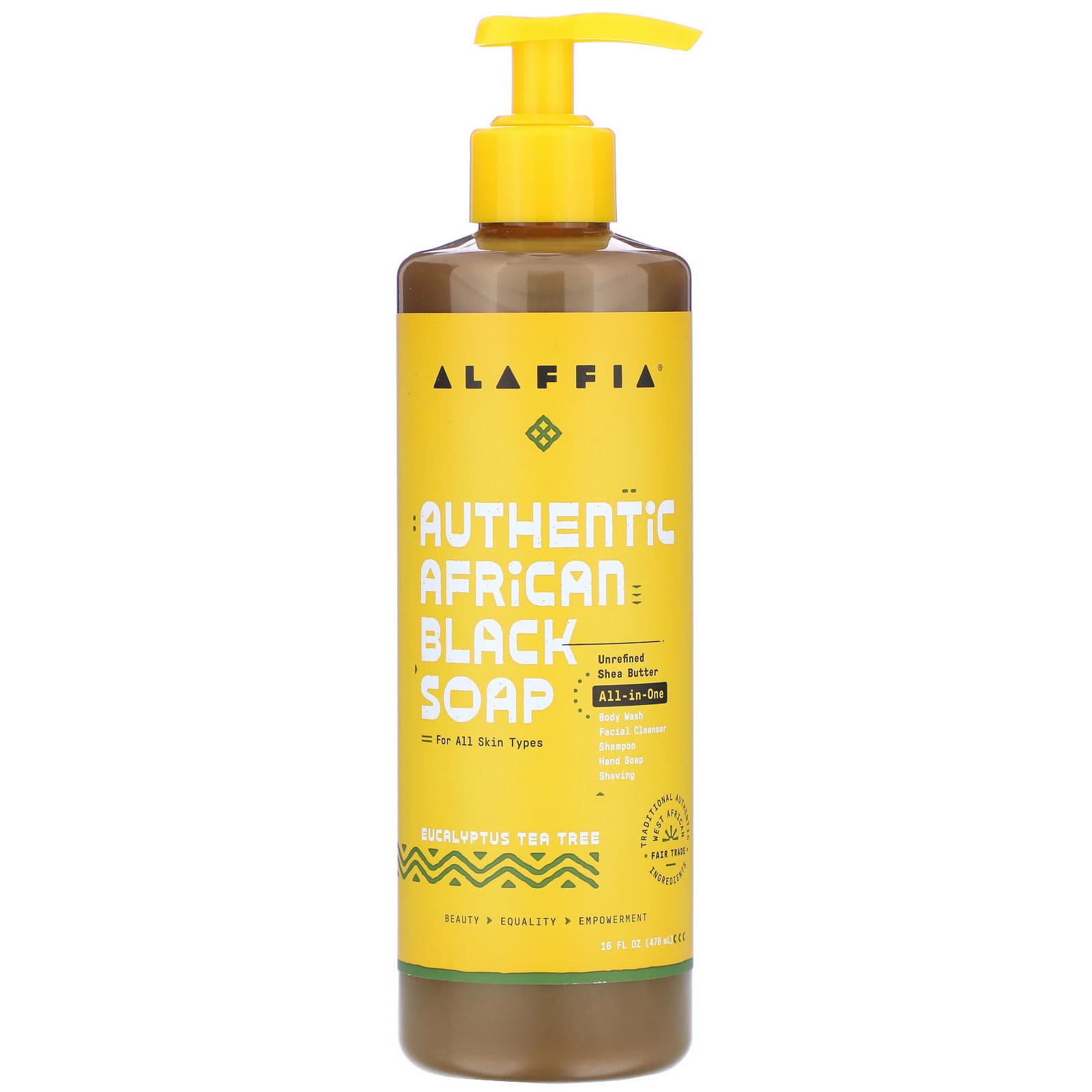 Alaffia, Authentic African Black Soap, Eucalyptus Tea Tree, 16 fl oz ...