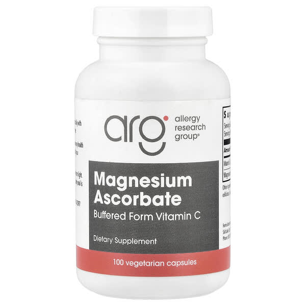 Allergy Research Group, Magnesium Ascorbate, 100 Vegetarian Capsules — product photo 1