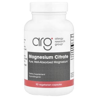 Allergy Research Group, Citrato de magnesio, 170 mg, 90 cápsulas vegetales