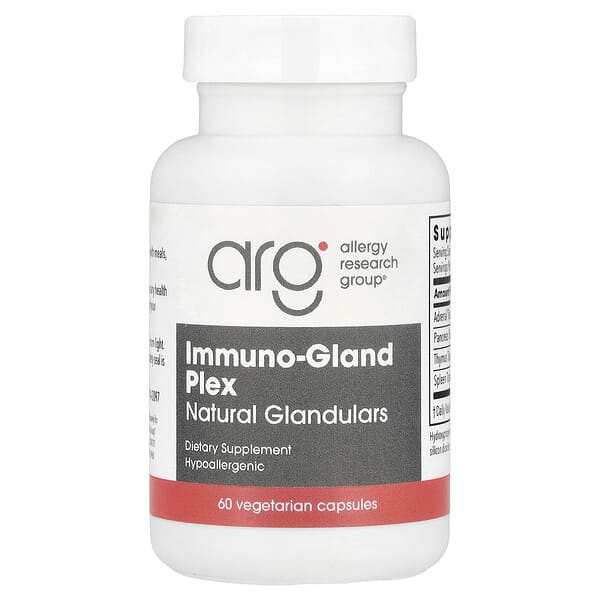 Allergy Research Group, Immuno-Gland Plex, Natural Glandulars, 60 Vegetarian Capsules — product photo 1