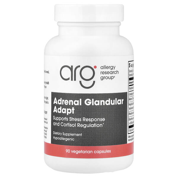 Allergy Research Group, Suplemento suprarrenal para glándulas suprarrenales, 90 cápsulas vegetales