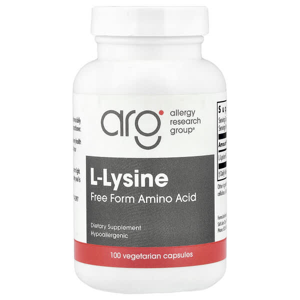 Allergy Research Group, L-Lysine, 100 Vegetarian Capsules (0.5 g per Capsule) — product photo 1