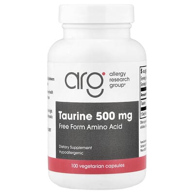 Allergy Research Group, Taurine, 500 mg, 100 Vegetarian Capsules