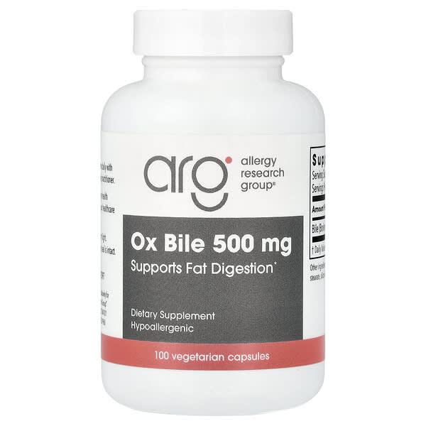 Allergy Research Group, 소 담즙, 500mg, 베지 캡슐 100정