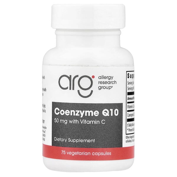 Allergy Research Group, Coenzyme Q10 With Vitamin C, 75 Vegetarian Capsules — product photo 1