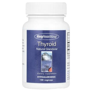 Allergy Research Group, Thyroïde, glandulaire naturelle, 100 capsules végétales