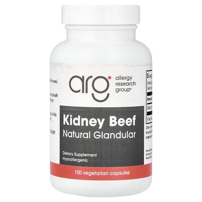 Allergy Research Group, Kidney Beef, Natural Glandular, 500 mg, 100 Vegetarian Capsules