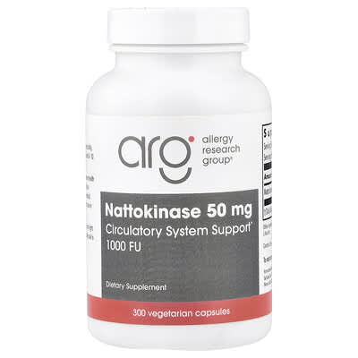 Allergy Research Group, Nattokinase, 50 mg, 300 Vegetarian Capsules