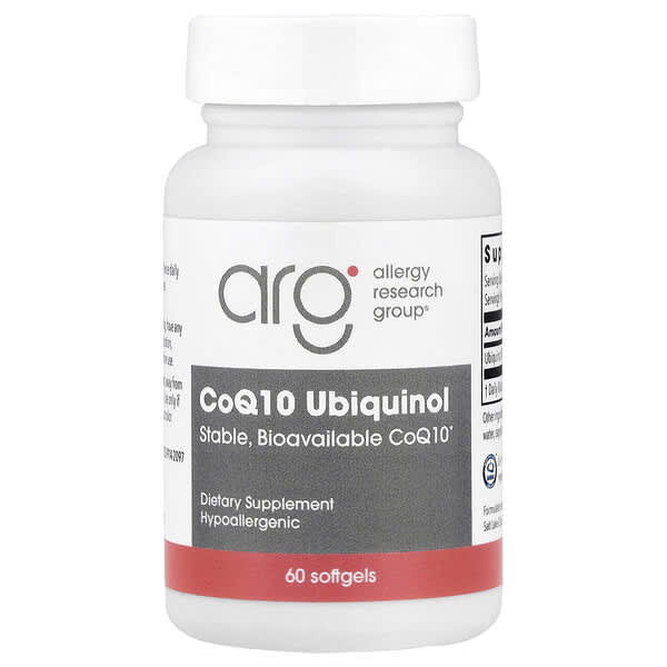 Allergy Research Group, CoQ10 Ubiquinol, 60 Softgels (100 mg per Softgel) — product photo 1