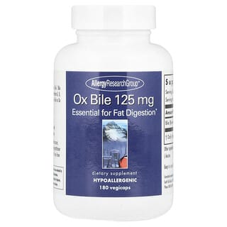 Allergy Research Group, Ox Bile, 125 mg, 180 Vegicaps