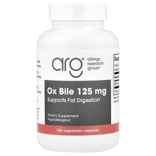 Allergy Research Group, Bilis de buey, 125 mg, 180 cápsulas vegetales