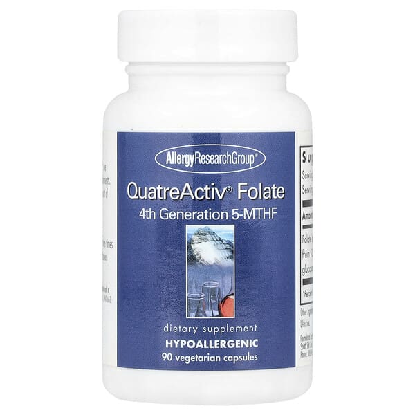 Allergy Research Group QuatreActiv® Folate, 90 Vegetarian Capsules (833 mcg per Capsule)