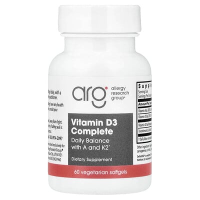 Allergy Research Group, Vitamin D3 Complete, 60 Vegetarian Softgels