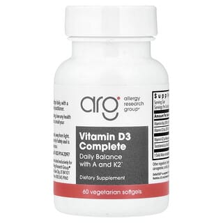 Allergy Research Group, Vitamin D3 komplett, 60 vegetariske mykgeler