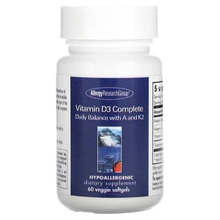 Allergy Research Group, Vitamina D3 Completo, 60 Cápsulas Softgel Vegetais