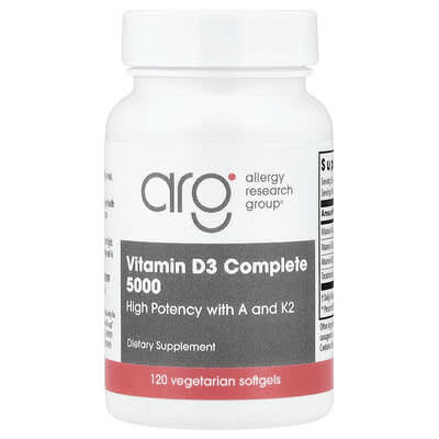 Allergy Research Group, Multifaceted Vitamin D3 5000, 120 Vegetarian Softgels