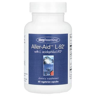 Allergy Research Group, Aller-Aid™ L-92® com L. Acidophilus L-92®, 60 Cápsulas Vegetarianas