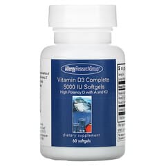 Allergy Research Group, Vitamina D3 completa, 5000 UI, 60 cápsulas blandas