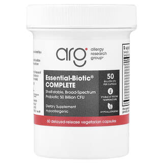 Allergy Research Group, Essential-Biotic® Complete, 50 Billion CFUs, 60 Delayed-Release Vegetarian Capsules