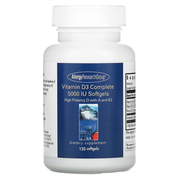 Allergy Research Group, Vitamin D3 Complete, 5,000 IU, 120 Softgels