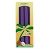 Dripless Coconut Taper Candles, Unscented, Violet, 4 Pack, 9 in Each