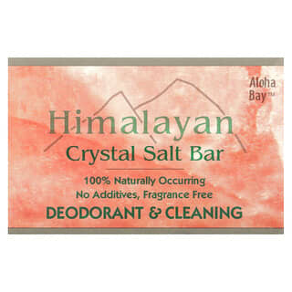 Aloha Bay, Barre de savon aux cristaux de sel de l'Himalaya, Sans parfum, 1 barre, 250 g