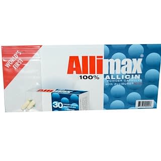 Allimax, 100% Allicin Powder Capsules, 180 mg, 2 Capsules