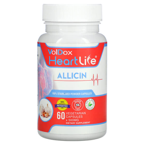 Allimax‏, VolDox Heartlife, אליצין, 250 מ"ג, 60 כמוסות צמחוניות