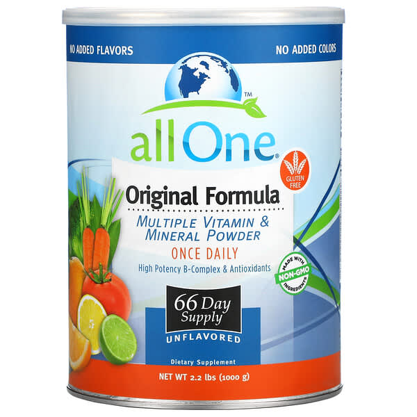 All One, Nutritech, Formule originale, Poudre de vitamines et minéraux multiples, Sans arôme, 1000 g
