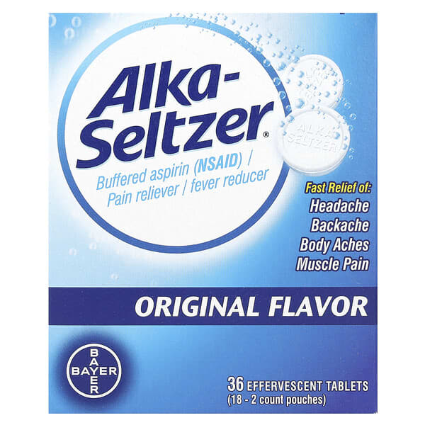 Alka-Seltzer, สูตรดั้งเดิม บรรจุเม็ดฟู่ 36 เม็ด