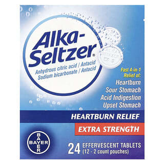 Alka-Seltzer, Soulagement des brûlures d'estomac, Extrapuissant, 24 comprimés effervescents