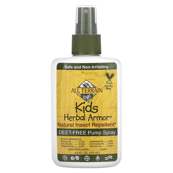 All Terrain, Herbal Armor para niños, Repelente de insectos natural, 120 ml (4 oz. líq.)