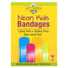 Neon Kids Bandages, Assorted Sizes, 20 Sterile Plastic Bandages