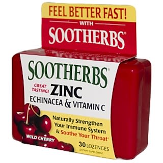 Estroven, Sootherbs, Zinc Echinacea & Vitamin C, Wild Cherry, 30 Lozenges