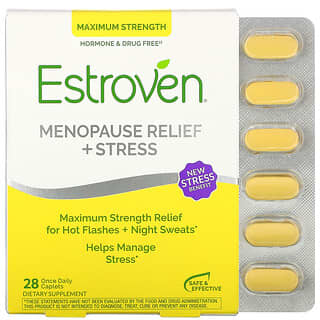 Estroven, Menopause Relief（ゆらぎ期サポート）、マキシマムストレングス＋エネルギー、1日1回28日分カプレット
