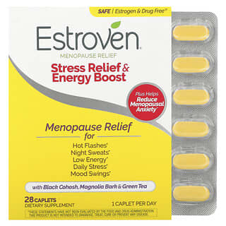 Estroven (إستروفين)‏, تسكين آلام انقطاع الحيض، أقصى قوة + طاقة، ، 28 كبسولة مرة واحدة يوميًا