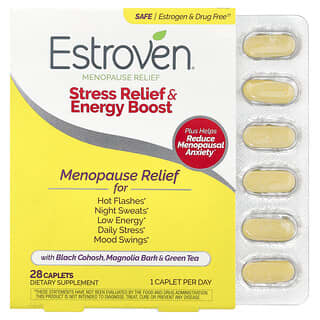 Estroven, メノポーズリリーフ（ゆらぎ期のサポート）Stress Relief & Energy Boost カプレット28粒