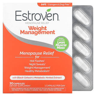 Estroven, Menopause Relief + Weight, Entspannung + Gewicht in der Menopause, 30 Kapseln zu 1 Kapsel pro Tag