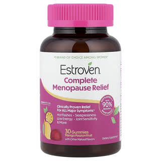 Estroven, コンプリート更年期リリーフグミ、マンゴーパッションフルーツ、グミ30粒