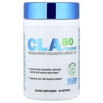 ALLMAX, CLA80 Femme, Premium Grade Conjugated Linoleic Acid, 1,000 mg, 60 Softgels