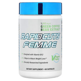 ALLMAX‏, Rapidcuts Femme‏ לנשים, תמצית קפה ירוק + ויטמין B12‏, 1,000 מ"ג, 60 כמוסות טבעוניות