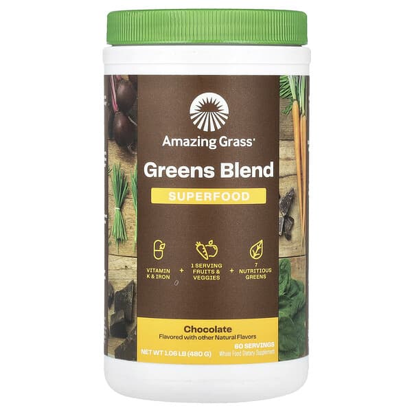 Amazing Grass Greens Blend Superfood, Chocolate, 1.06 oz (480 g)