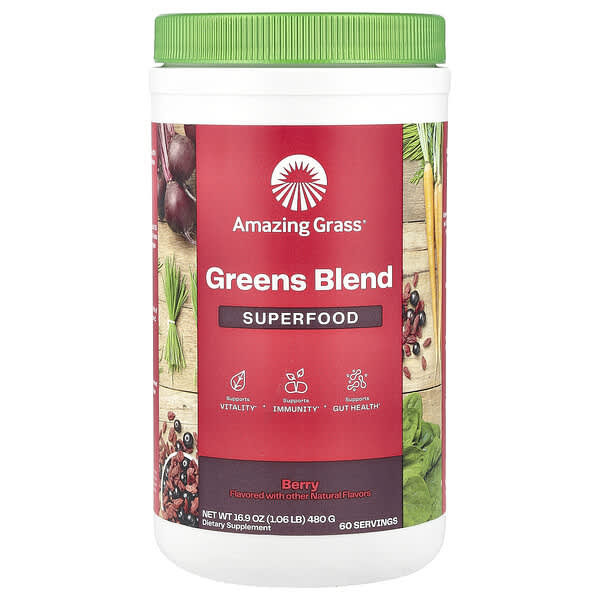 Amazing Grass Greens Blend Superfood, Berry, 16.9 oz (480 g)