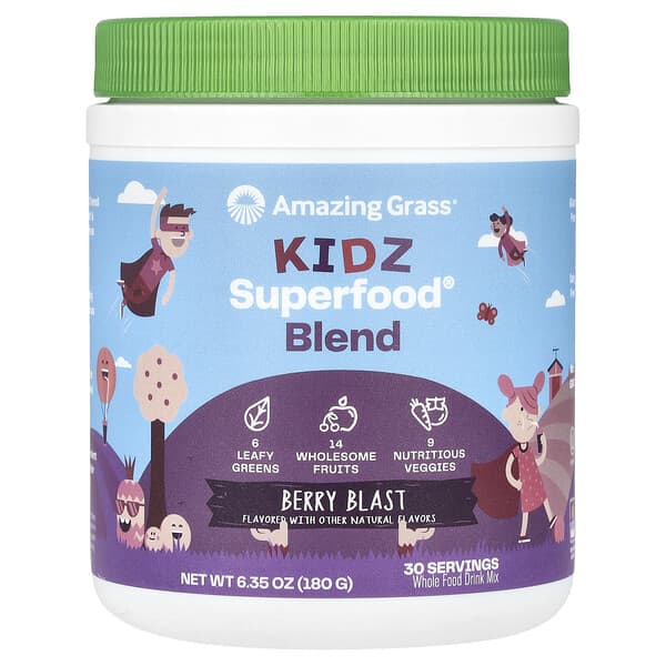 Amazing Grass Kidz Superfood® Blend, Berry Blast, 6.35 oz (180 g)